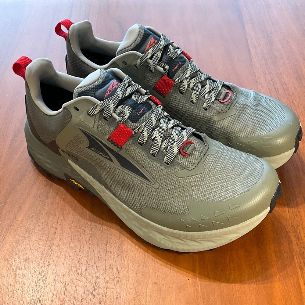 Timp 5 GTX Gray and Red Trail Running Shoes - Picture 2 of 4